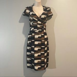 Black Brown and Tan Color Block dress by A.B.S.